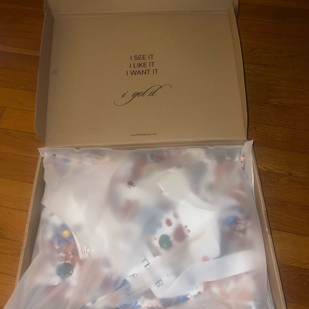 Bella Barnett NWT Gio Diamante Mini Dress Colorful Gemstones XS-needs New Zipper - Picture 3 of 8